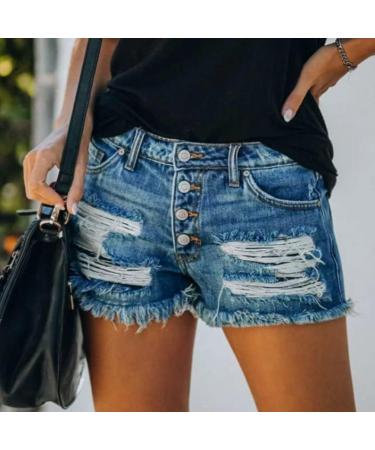Gufesf Women's White Denim Shorts High Waisted | Summer Casual Short Pants | B2-Blue 3X-Large - Buy Online on GoSupps.com
