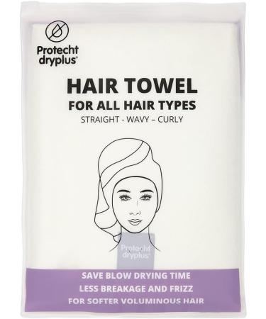 PROTECHT DRYPLUS Microfibre Hair Towel - White | One Size - Fast Drying, Luxurious Towel - Buy Online on GoSupps.com