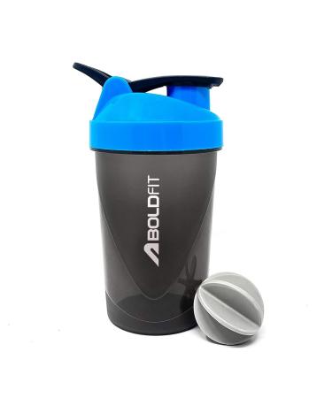 Boldfit Bouteille shaker compacte pour la gym bouteille shaker pour boissons prot in es mat riau sans BPA plastique bleu et gris 500 ml