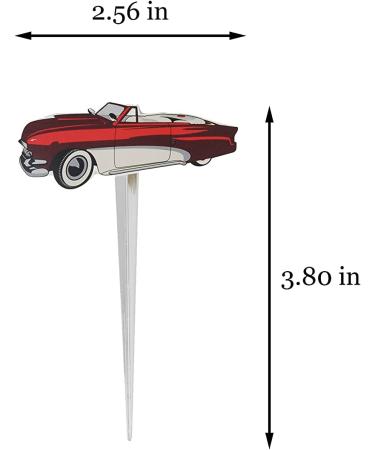 Red Convertible Classic Car Cupcake Topper Picks for Birthday Cake Decorations - Buy Online on GoSupps.com