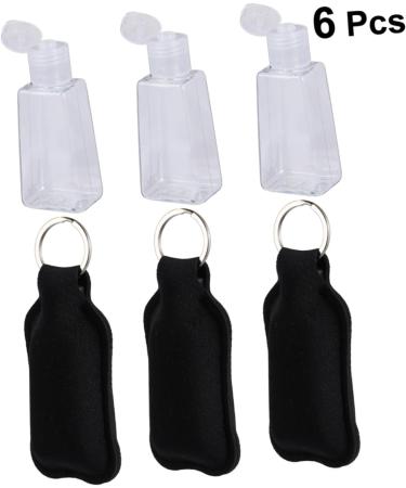 Ipetboom 6pcs Portable Travel Bottles Hand Bottle Cover Bottle Cap Perfume Bottle Filling Black 12X6CM - Buy Online on GoSupps.com