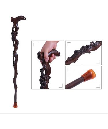Solid WoodeWalking Cane Wood Canes Cane Elderly Crutches Solid Wood Walking Stick Walker Black and Ebony Hollow Carving Long Available A Run forward - Buy Online on GoSupps.com