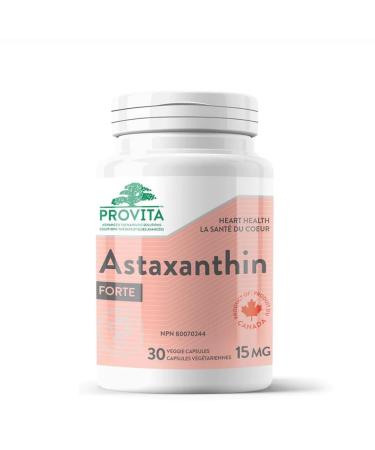 Provita Astaxanthin Forte - Premium 15mg Dose Potent Antioxidant Protection Against Cell Damage Boost Cardiovascular & Vision Health