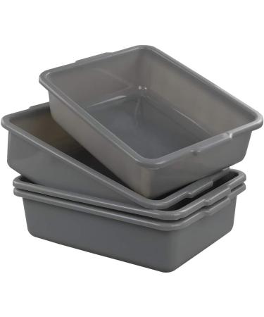 Idomy 4-Pack Small Plastic Commercial Bus Box 8L Gray - Small Bus Tub Set - Buy Online on GoSupps.com