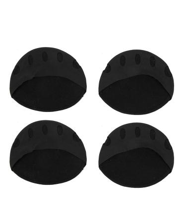 Foot Cushion Pointe Shoe Toe Pads Stress Pain Relief 2 Pairs High Heeled Shoes Breathable Forefoot Pad Forefoot Patch (Black)