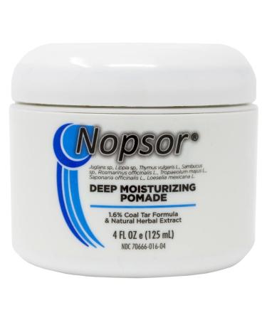 Nopsor Psoriasis DEEP MOISTURIZING Pomade (Ointment) - 4 Oz -1.6% Coal Tar Calms Skin While Softening Scales and plaques - Salicylic Acid exfoliates and Breaks Down Skin Patches.