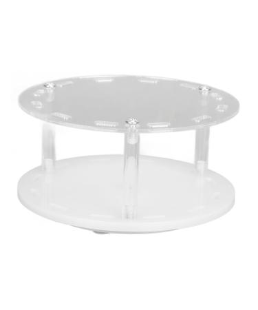 Rotating Acrylic Eyelash Tweezers Holder with 12 Holes Organized Storage for Eyelash Extensions (Pure White)