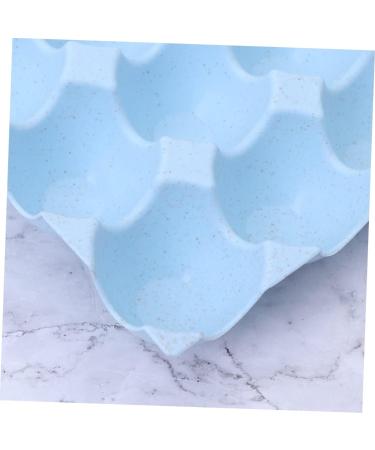 Hemoton Egg Holder Organizer Box Straw Stacked Grids for Refrigerator Storage Holder Egg Breakage-proof Thicken Wheat Blue Blue 29*19CM - Buy Online on GoSupps.com