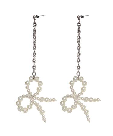 Oralgos Elegant pearls and loop dangling earrings stylish ear piercing earrings jewelry cute earrings jewelry accessories metal