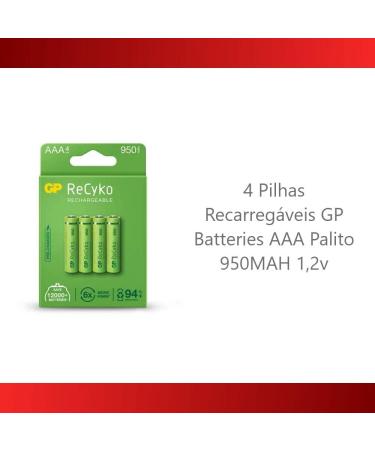 Buy GP NiMH AAA 1.2V 1000mAh Rechargeable Batteries Pack of 4 for International Shipping - Buy Online on GoSupps.com