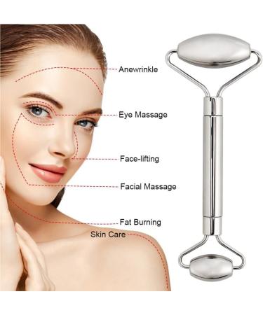 Buy Stainless Steel Facial Roller Gua Sha Set - Anti-Wrinkle Face Lifting Massage Tools | Silver Roller Scraper Box - International Shipping Available - Buy Online on GoSupps.com