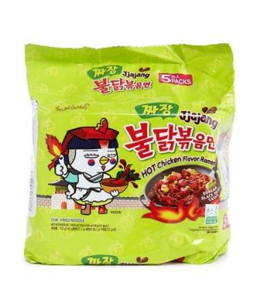 Samyang Spicy Instant Ramen (Black Bean Roasted Chicken (5 pack)) Black Bean Roasted Chicken 5 Count (Pack of 1)