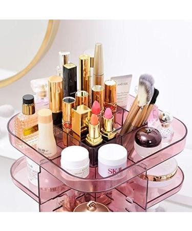 ARMA RAM Rose Pink 360 Rotatable Makeup Organizer - Adjustable Crystal Cosmetic & Perfume Stand for Bathroom & Bedroom - Buy Online on GoSupps.com