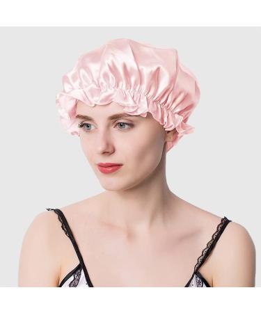 Coucoland Pink Silk Bonnet for Sleeping - 100% Mulberry Silk Night Cap for Women - Buy Online on GoSupps.com