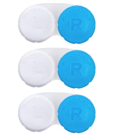 Contact Lens Case for Travel Daliy Use-Blue Blue 3 Pack