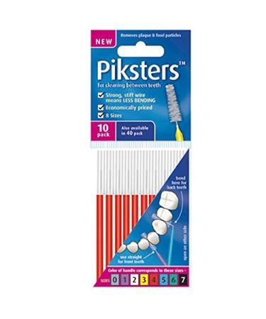 Piksters Interdental Brushes 10 pieces red 0.65mm 3-pack (3x 10 pieces)