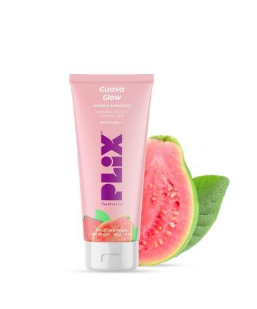 P'LIX - THE PLANT FIX Spf 50+ Guava Glow Invisible Sunscreen For All Skin Type With Pa +++|For Uv A Uv B&Blue Light Protection With Ceramides Vitamin C&Hyaluronic Acid|No White Cast Cruelty-Free|50 G