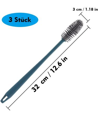 3 PCS Silicone Bottle Cleaning Brushes - Long Handled Dish Brush for Bottles & Hydro Flask - Buy Online on GoSupps.com