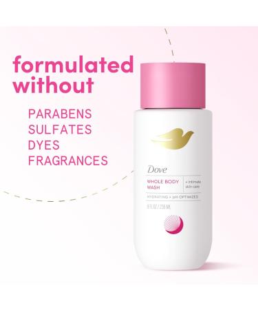 Dove Whole Body & Intimate Wash for Women - Gynecologist Tested Unscented Feminine Wash For Sensitive Skin 8 oz - Buy Online on GoSupps.com