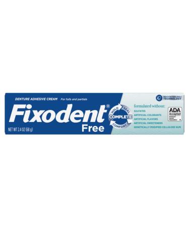 Fixodent Complete Free Denture Adhesive Cream 2.4 Oz - Long-Lasting Hold for Comfortable Wear | Shop Internationally - Buy Online on GoSupps.com