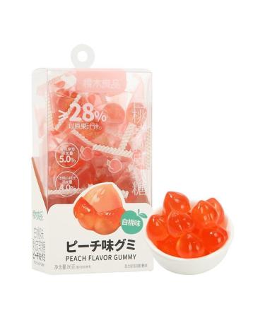 Yellow Peach Peeling Soft Candy 86g/box Fruit Juice Gummies Passion Fruit White Peach Grape Mango Peeling Fudge Healthy and Nutritional Dessert Toffee Chinese Snack Gift (White peach 3box) White peach 3box