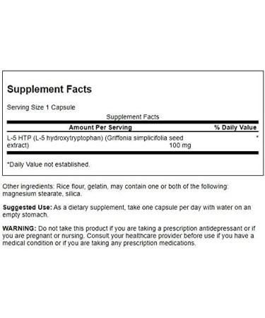 Swanson Extra Strength 5-HTP - Natural Sleep Support & Mood Enhancement Supplement for Adults (60 Capsules 100mg) - Shop Internationally for Emotional Wellbeing - Buy Online on GoSupps.com