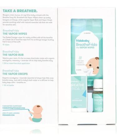 Breathe Easy Kit: FridaBaby Sick Day Essentials - Natural Vapor Wipes, Organic Vapor Rub, Drops - Buy Online on GoSupps.com