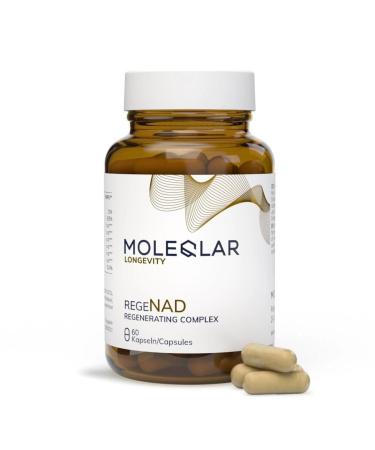 MoleQlar MoleQlar NAD Booster 60 Capsules - Dietary Supplement with Nicotinamide D-Ribose Apigenin Luteolin L-Tryptophan - NAD Rege