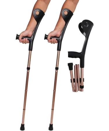 Crutch Folding Elbow Aluminum Alloy Four Folds Elbow Forearm Crutch Elbow Crutches Foldable Ultralight Aluminum Assistance Hight Adjustable with Comfy Handle Surprise Gift - Buy Online on GoSupps.com