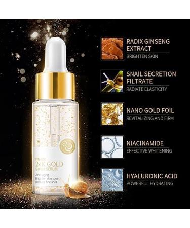 |Most Gifted| 24k Gold Snail Serum - 4PCS Say Goodbye to Wrinkles Without Expensive with 24K Gold Collagen Booster Serum - 17ml/0.59fl.oz - Buy Online on GoSupps.com