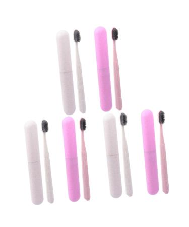PartyKindom 6 Pcs Toothbrush Set Soft Fur Toothpaste Small Toothbrush Travel PP Raw Material