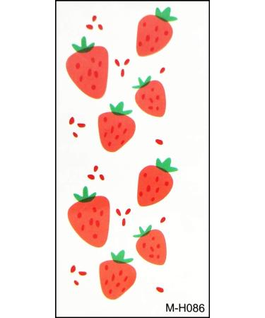 Umama Set of 3 Mini Strawberry Fruit Temporary Tattoos - Cute 3D Red Cartoon Designs for Men and Women - Water Transfer and Removable Body Art - Buy Online on GoSupps.com