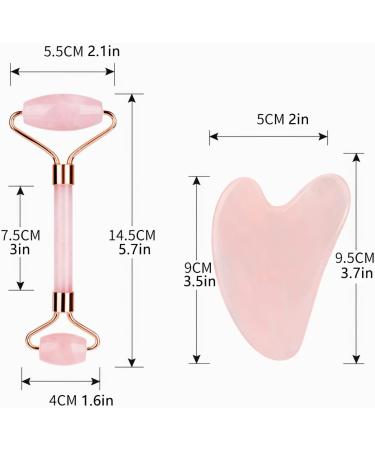 Jade Roller & Gua Sha Set Face Roller Massage Tool for Face Eyes Neck Skin Care Routine Facial Beauty Skincare Massager Tool Gifts for Women Relieve Fine Lines and Wrinkles (Pink) Pink Rollers Set - Buy Online on GoSupps.com