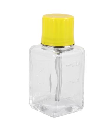 Healeved Press-type Glass Bottle 180ml Nail Enhancement Bottle Portable Nail Polish Remover Pump Push Down Liquid Dispenser Glass Storage Containers for Makeup Cleansers