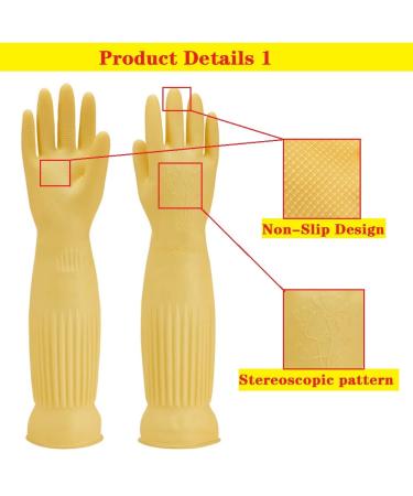 Waterproof & Oil-Resistant Rubber Cleaning Gloves - Yellow Medium for Kitchen Household & Pet Care - Buy Online on GoSupps.com