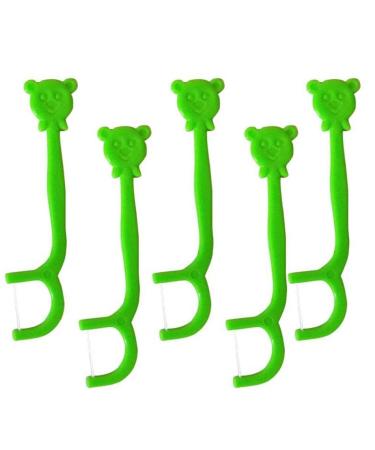 100Pcs Portable Handle Floss Pick Cute Cartoon Dental Floss Stick Teeth Care Cleaner For Children Kids