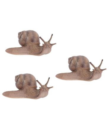Beaupretty 3 Pcs Escargot Micro Paysage R cipient en Verre pour Mini Sculpture D'Escargot Escargot Jardin Statue Escargot Terrarium D cor en Plastique D coration De Bureau Escargot Mod le 9x4cmx3pcs Caf x3pcs