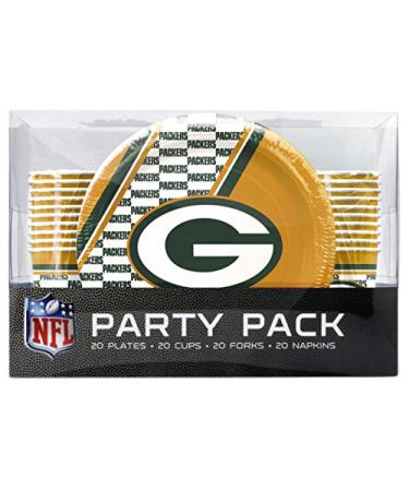 NFL Green Bay Packers Disposable Party Pack (Plates Cups Forks Napkins)