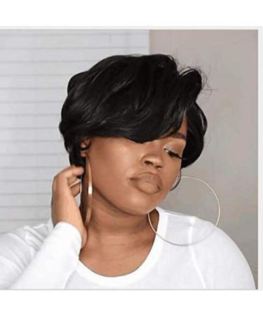 BGHJUE Wig Halloween Short Black Hair Color Body Wave Human Hair Bundles With Closure Brazilian Non Remy Hair Weaves Extensions