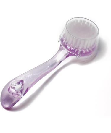 Long Handle Facial Cleansing Brush - Deep Clean Pores Scrub & Clean for Radiant Skin - Purple - Buy Online on GoSupps.com