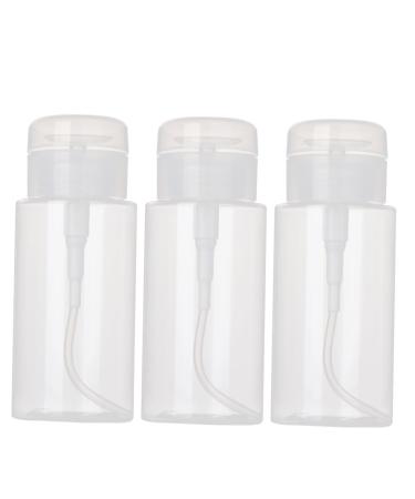 FRCOLOR 3 Pack Hand Pump Bottle Clear Makeup Remover Nail Polish Travel Pump Bottle White