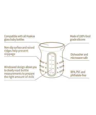 Haakaa Glass Baby Bottle Sleeve - 6oz Non-Slip Silicone Cover (1pk) - Medium Size - Buy Online on GoSupps.com