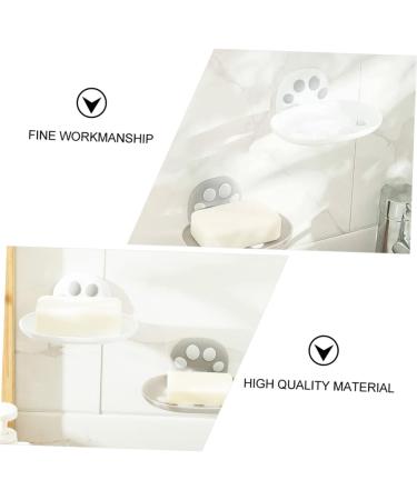 Ciieeo 2 Pcs Box Soap Box Plastic Soap Draining Dish Hygiene Bar Soap Holder Bath Soap Holder Storage Rack Shower Soap Holder Cat Soap Holder Decor Sponge Holder No Punching White - Buy Online on GoSupps.com