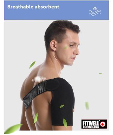 Compression Shoulder Brace for Men & Women | Adjustable Medical-Grade Support | Relief for Shoulder Pain & Torn Rotator Cuff Injuries - Buy Online on GoSupps.com