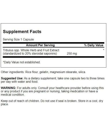 Swanson Mega Tribulus Extract 250mg - 120 Capsules | Pure Tribulus Terrestris Supplement - Buy Online on GoSupps.com