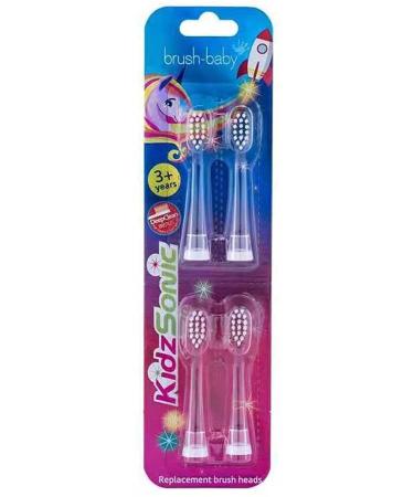 KidzSonic Rocket and Unicorn Electric Toothbrush Replacement Brush Heads - Pack of 4 (Ages 3+ Years) Ages 3+ Years (4 Pack) - Unicorn/Rocket
