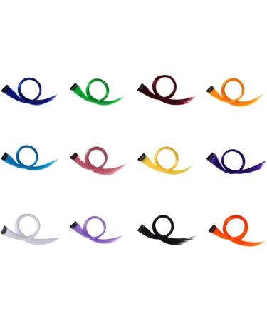 Aetherion Rainbow Highlighted Fading Colours Hair Extension Hairpin Long Straight Hair Clip Trimmable for Hair False Hair 3.2x55cm - Buy Online on GoSupps.com