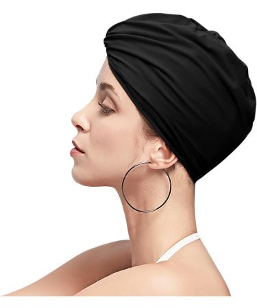 Buy Stylish Women's Swimming Cap - Retro Turban Bath Cap with Ear Protection Slipproof for Long & Short Hair - Perfect for Summer - Buy Online on GoSupps.com