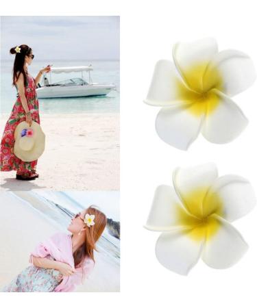 Frangipani Hairpin Set | 4pcs Hawaiian Flower Clips | Tropical Wedding & Bridal Accessories - Buy Online on GoSupps.com