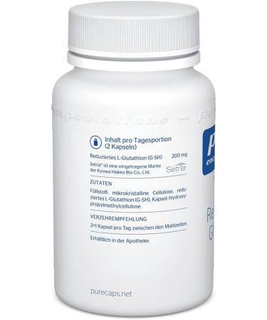 Buy Pure Encapsulations Reduced Glutathione - 60 Vegan Capsules | Premium Antioxidant Supplement for Immune Support & Wellness - International Shipping Available - Buy Online on GoSupps.com